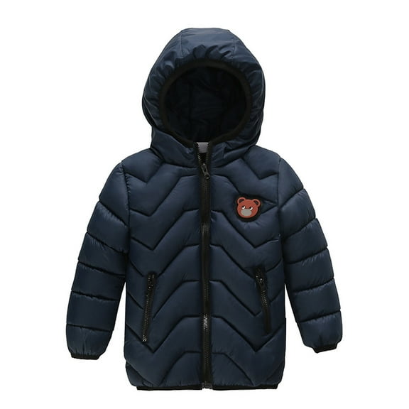 Lindreshi Boys Winter Coat Clearance Kids Boys Girls Baby Solid Winter Hooded down Coat Jacket Outwear Padded Clothes