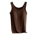 thumbnail image 1 of Lindreshi Camisole Tops for Women Built in Bra Ladies Camisole With Chest Pad No Steel Rings Bottom Underwear Solid Color T-Shirt, 1 of 6