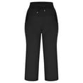 thumbnail image 1 of Lindreshi Capri Leggings with Pockets Womens Winter Wide Leg Yoga Sports Loose Casual Pants Stretch Gym Cropped Trousers, 1 of 9