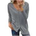 thumbnail image 1 of Lindreshi Cardigan Sweaters for Women Fashion Women Buttons Long Sleeve Casual Solid Short Coat Cardigan Blouse, 1 of 4