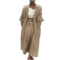thumbnail image 1 of Lindreshi Cardigan Sweaters for Women Lightweight Clearance Women's Fashion Solid Color MIDI Style Knit Cardigan Big Pocket Coat, 1 of 6