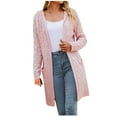 thumbnail image 1 of Lindreshi Cardigan Sweaters for Women Lightweight Clearance Women's Fashion Top Cardigan Pocket Medium and Long Term Outwear Long Sleeve Coat, 1 of 9