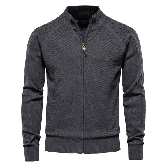 Lindreshi Cardigan Sweaters for Women Men's Fashion Zipper Sweater Cardigan Stand up Collar Knitted Long Sleeved