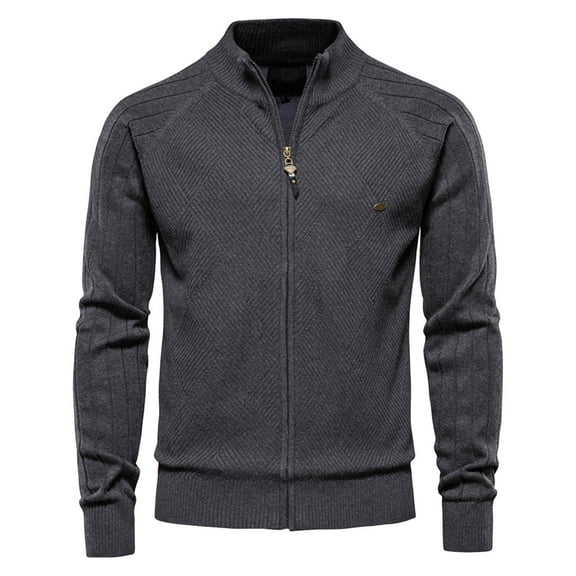 Lindreshi Cardigan Sweaters for Women Men's Fashion Zipper Sweater Cardigan Stand up Collar Knitted Long Sleeved