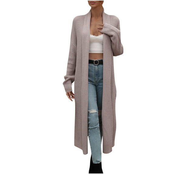 Lindreshi Cardigan Sweaters for Women Woman Fashion Long Sleeves Solid Color Loose Tops Blouse Sweater Cardigan