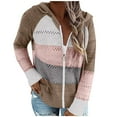 thumbnail image 1 of Lindreshi Cardigan Sweaters for Women Women Winter Casual Color Blocking V-Neck Long Sleeve Pullover Knitted Hooded Sweater Top Blouse Sweater Coat, 1 of 7
