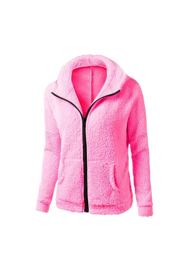 Cardigan Sweaters for Women Women's Solid Color Pol Sweater Long Sleeve Hooded Casual Coat/Jacket