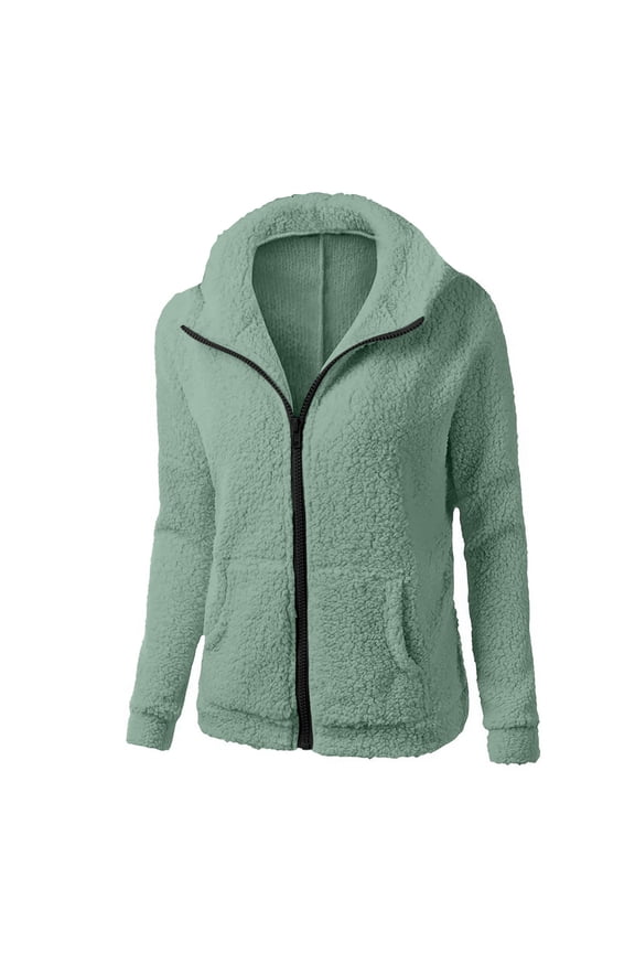 Cardigan Sweaters for Women Women's Solid Color Pol Sweater Long Sleeve Hooded Casual Coat/Jacket