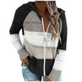 thumbnail image 1 of Lindreshi Cardigan Sweaters for Women Women‘s Winter Casual Color Blocking V-Neck Long Sleeve Pullover Knitted Hooded Sweater Top Blouse Sweater Coat, 1 of 7