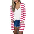 thumbnail image 1 of Lindreshi Cardigan Sweaters for Women Women's Women's Fashion Long Sleeve Stripe Printed Cardigan Casual Coat Tops/jacket, 1 of 5