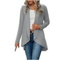 thumbnail image 1 of Lindreshi Cardigans for Women Clearance Fashion Women Sleeve Solid Color Loose Cardigan Top Knit Jacket, 1 of 5