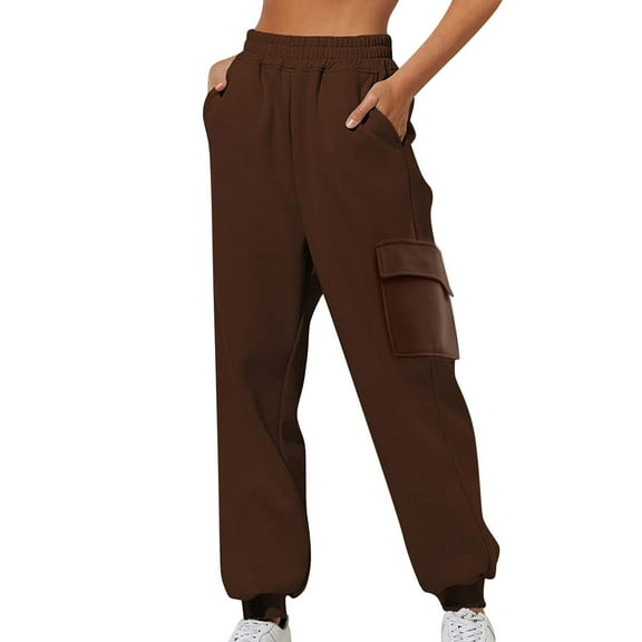 Lindreshi Cargo Pants Women Women Casual Trousers High Waist Drawstring with Multi-Pockets Long Pants