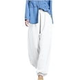 thumbnail image 1 of Lindreshi Cargo Pants Women Clearance Women's Loose Pockets, Elastic Waist, Color Casual Pants, 1 of 6