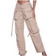 thumbnail image 1 of Lindreshi Cargo Pants Women Clearance Women's Street Style Fashion Design Sense Multi Pocket Overalls Low Waist Sports Pants, 1 of 1