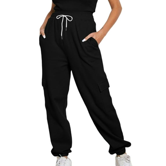 Lindreshi Cargo Pants Women Clearance Womens Jogging Pants Casual Sweatpants with Pocket Elastic Waist Lounge Pants for Workout Running