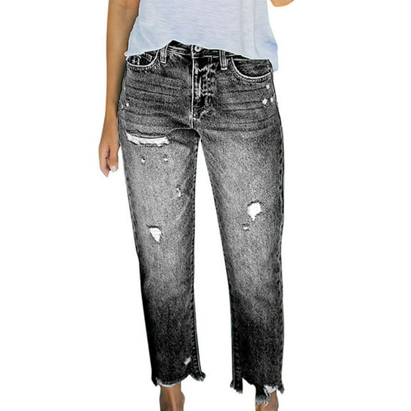 Lindreshi Cargo Pants Women Women's Wide Leg High Waisted Stretchy Straight Leg Buttoned Loose Denim Pants with Pocket