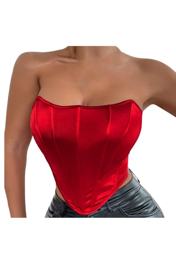 Corsets for Women Women's Fashion Solid Slim Backless Tanks Top Short Breast Wrap Vest