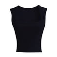 thumbnail image 1 of Lindreshi Crop Tops for Women Women's Sleeveless Summer Casual Tops Regular Round Neck Solid Sleeveless Vest Tops, 1 of 8