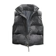 thumbnail image 1 of Lindreshi Cropped Puffer Vest Clearance Fashion Womens Waistcoat Vest Gilet Jacket Coat Outwear Solid Keep Warm Tops, 1 of 5