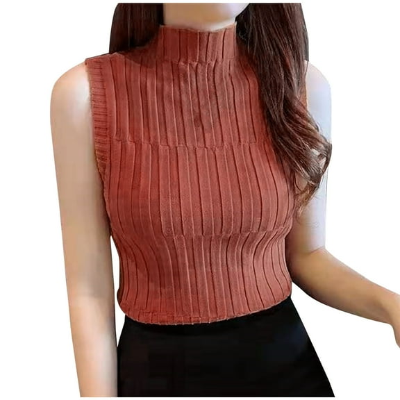 Lindreshi Cropped Tank Tops for women's Tank Tops Summer Trendy Casual Sleeveless Blouse Solid T Women Blouse