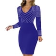 thumbnail image 1 of Lindreshi Fall Dresses for Women Homecoming Dresses Women V Neck Solid Color Long Sleeve Dress Short Dress with Zipper, 1 of 6