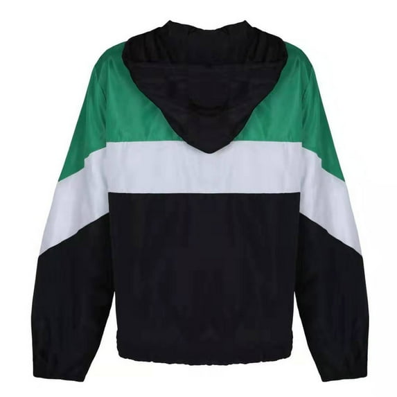 Lindreshi Fall Jackets for Women Quilted Womens Long-Sleeved Hooded Zipper Contrast Color Windbreaker Coat