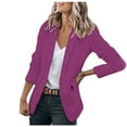 thumbnail image 1 of Lindreshi Fall Savings Shackets Jackets for Women Plus Size Women's Solid Color Button Pocket Recreational Long Sleeve Suit Coat Tops, 1 of 4