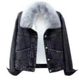 thumbnail image 1 of Lindreshi Fall Shackets for Women Plus Size Clearance Fashion Women Short Casual Cowboy Pockets Long Sleeve Thickened Tops Jacket Coat, 1 of 5