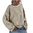 thumbnail image 1 of Lindreshi Fall Sweaters for Women Trendy Women's Fashion Casual Loose Large Size Long Sleeve Knitted Sweater Crewneck Sweater, 1 of 6
