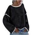 thumbnail image 1 of Lindreshi Fall Sweaters for Women Trendy Women's Fashion Casual Loose Large Size Long Sleeve Knitted Sweater Crewneck Sweater, 1 of 6