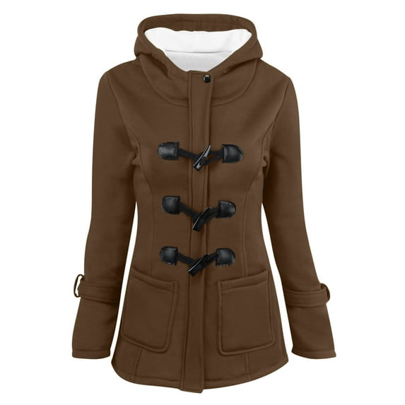 Lindreshi Hooded Jackets for Women Warm Winter Long Sleeve Lightweight Cardigan Padded Hooded Coat Jacket Overcoat With Pockets