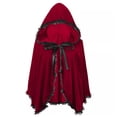thumbnail image 1 of Lindreshi Hoodies Cloaks for Women Halloween Lace Pleated Hooded Short Velvet Cape Fashion Halloween Cloaks, 1 of 6
