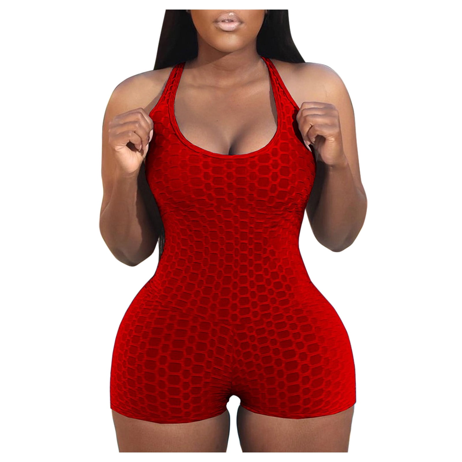 STARBILD Women’s Butt Lifting Yoga Jumpsuit – Backless Bandage Romper, Sleeveless Gym Bodysuit