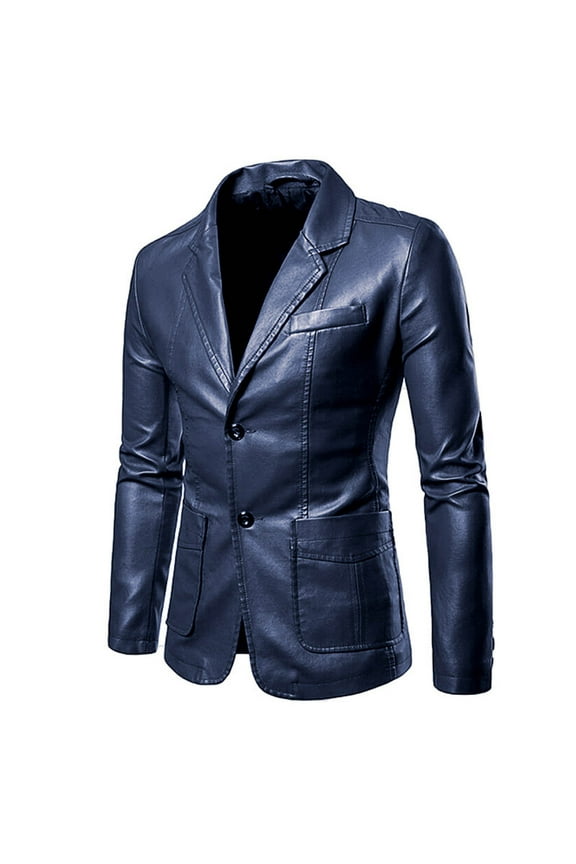 Leather Jacket for Women Men's Leather Jacket Fashion Business Suit Stand Collar Punk Motorcycle Washed Leather Long Sleeve Hoodless Casual Outwear & Jackets