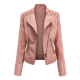 thumbnail image 1 of Lindreshi Leather Jacket for Women Women's Fashion Lapel Motor Jacket Coat Zip Biker Short Punk Cropped Tops, 1 of 5
