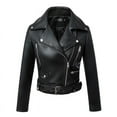thumbnail image 1 of Lindreshi Leather Jacket for Women Women's Leather Long Sleeved Short Lapel Jacket Jacket Jacket, 1 of 3