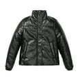 thumbnail image 1 of Lindreshi Leather Jacket for Women Womens Warm Long Sleeve Jacket Slim Winter Parkas Faux Leather Hoodless, 1 of 5
