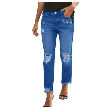 Lindreshi Leggings for Women Clearance Women Gradient Color Ripped Plus Size Trousers