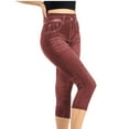 thumbnail image 1 of Lindreshi Leggings for Women Fashion Women Print Casual High Waist Imitation Elastic Slim Hip Leggings, 1 of 5