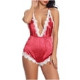 thumbnail image 1 of Lindreshi Lingerie Sets for Women 2pc Set Sexy Lingerie, Deep V Mesh See-through Sexy Pajamas, Elastic Sling One-Piece, 1 of 9