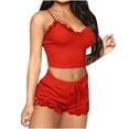 thumbnail image 1 of Lindreshi Lingerie Sets for Women Women Lingerie Fashion Solid Pajamas Sleeveless Lace Cami Shorts Pajama Set, 1 of 5