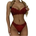 thumbnail image 1 of Lindreshi Lingerie for Women Women Lingerie Set Women Lace Lingerie Set Strappy Bra and Panty Set Two Piece Crotchless Lingerie, 1 of 6