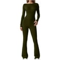 thumbnail image 1 of Lindreshi Long Sleeve Bodysuit for Women Women's New Solid Color Tight One Shoulder Sling Sports Fitness Jumpsuit One-Piece Tights, 1 of 8