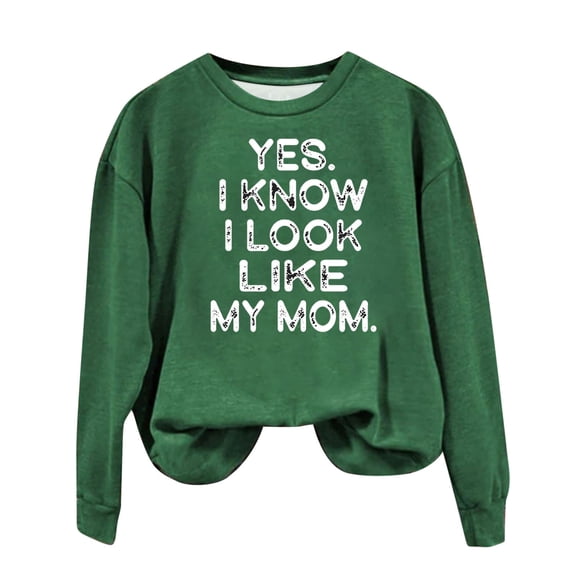 Lindreshi Long Sleeve Shirts for Women Christmas Fashion Women's Casual Long Sleeve Round Neck Printed Ladies Sweatshirt Tops Blouse