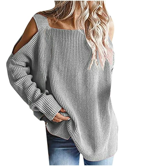 Lindreshi Long Sleeve Shirts for Women Clearance Fashion Sexy Women's Casual Long Sleeve Solid Ladies Knitted Sweater Tops