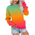 thumbnail image 1 of Lindreshi Long Sleeve Shirts for Women Deals Fall Women Fashion Printed T-Shirt Long Sleeves Blouse Round Neck Casual Tops Blouse, 1 of 5