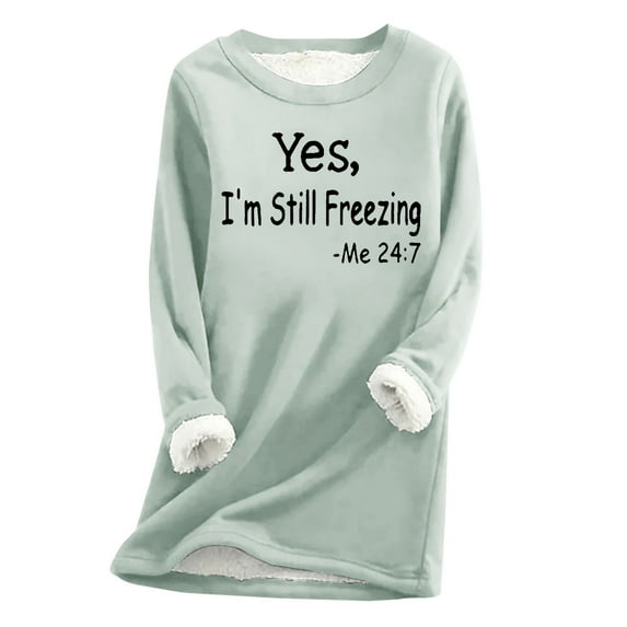 Lindreshi Long Sleeve Shirts for Women Fashion Woman Long Sleeve Round Neck Printing Blouse Causal Pullover Long Sleeve Tops