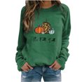 thumbnail image 1 of Lindreshi Long Sleeve Shirts for Women Fashion Women Comfortable Casual Squash Letter Printed Pullover Round-Neck Long Sleeve T-Shirt Blouse Tops, 1 of 3