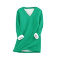 thumbnail image 1 of Lindreshi Long Sleeve Shirts for Women Plus Size Fashion Women's Comfortable Large Loose Raglan Top Thickened and Velvet Lamb Wool Warm Underlay, 1 of 4
