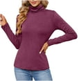 thumbnail image 1 of Lindreshi Long Sleeve Shirts for Women Women's High Neck Comfortable Bottom Shirt Long Sleeve Tops T-Shirt, 1 of 9
